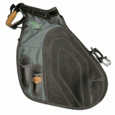 Delantal de herrador ergonómico Badger Built gris con negro