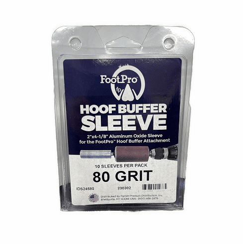 Hoof Buffer Drum Sleeves 80 Grit  2" x 4" (10 Pack)