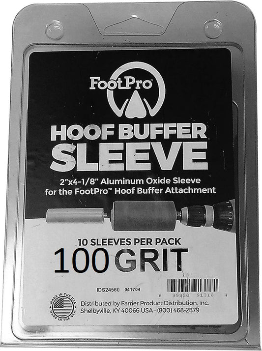 Hoof Buffer Drum Sleeves 100 Grit 2" x 4" (10 Pack)