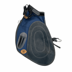 Delantal de herrador ergonómico Badger Built azul con negro