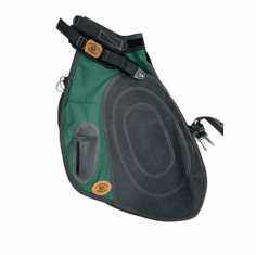 Delantal de herrador ergonómico Badger Built verde con negro