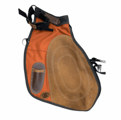 Delantal ergonómico para herrador Badger Built naranja con marrón